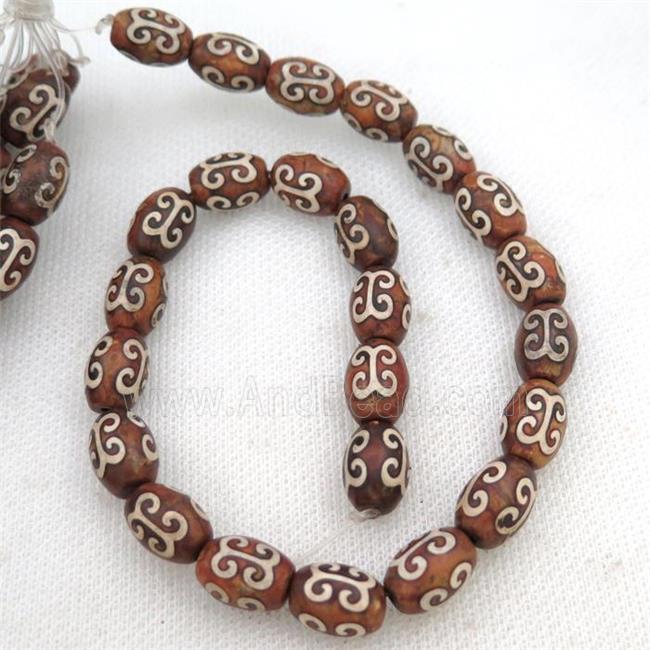 Tibetan Agate barrel beads
