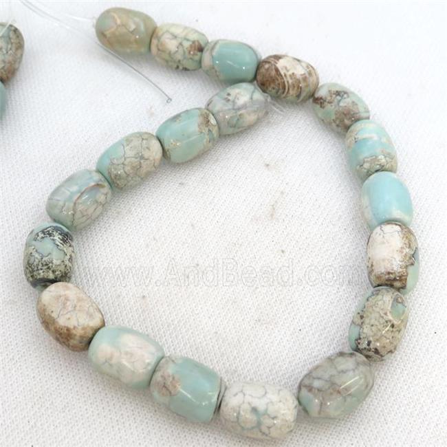 Turq Agate Barrel Beads