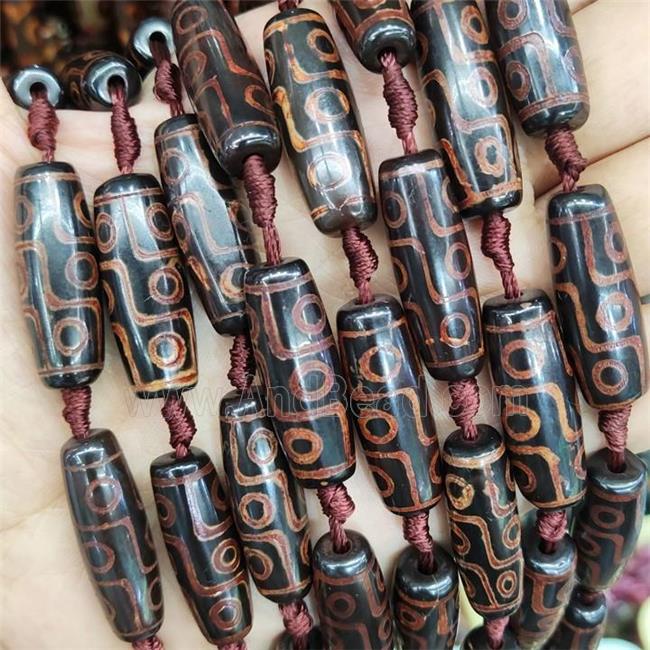 Tibetan Agate rice beads, evil eye