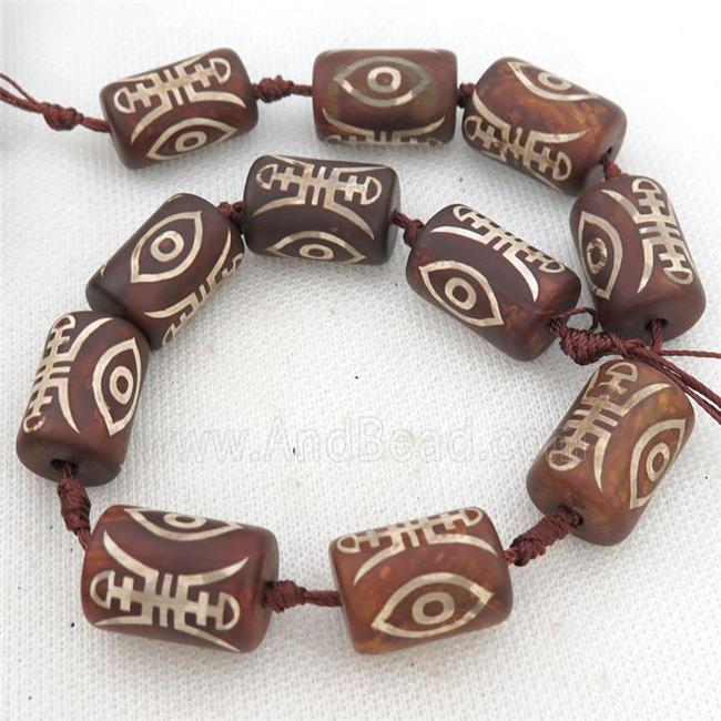 Tibetan Agate tube beads, eye