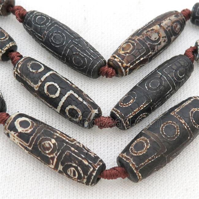Tibetan Agate rice beads, eye