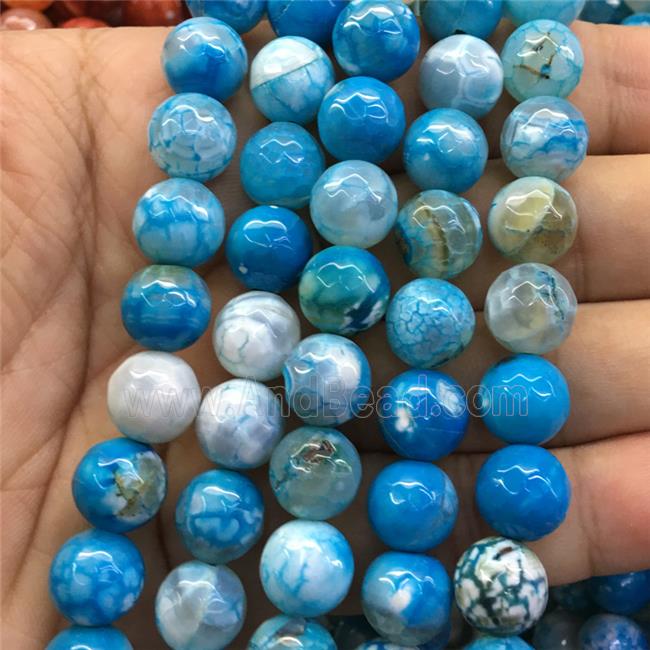 blue dragonVeins Agate Beads, faceted round