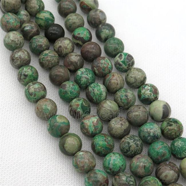 green Ocean Jasper Beads, round