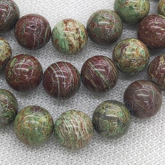 green Striped Jasper Beads, round