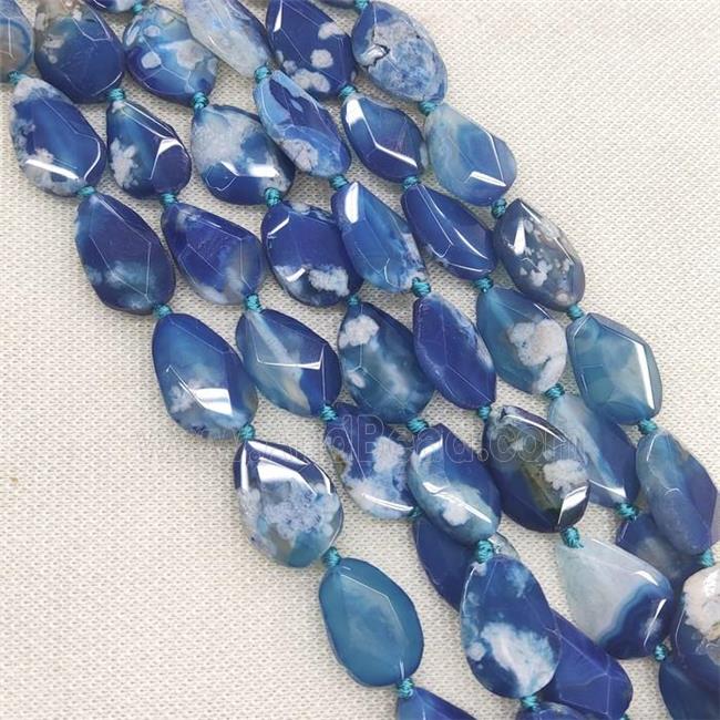 blue Cherry Agate slice beads, faceted