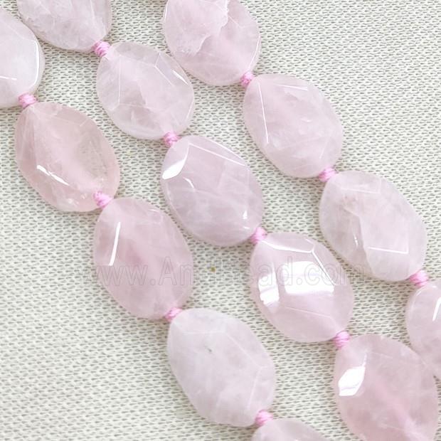 Rose Quartz slice Beads, faceted