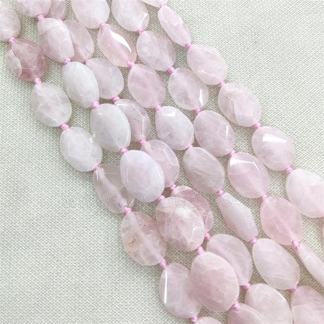 Rose Quartz slice Beads, faceted