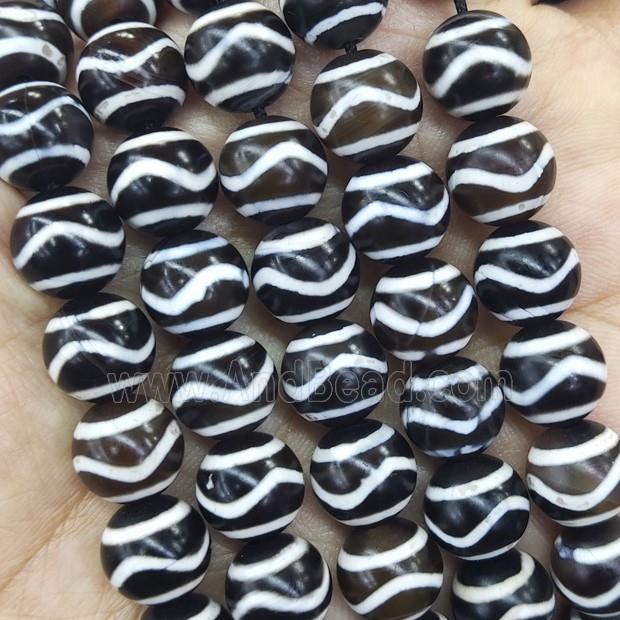 round Tibetan Dzi Agate Beads