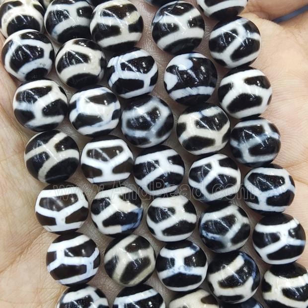 round Tibetan Dzi Agate Beads, football