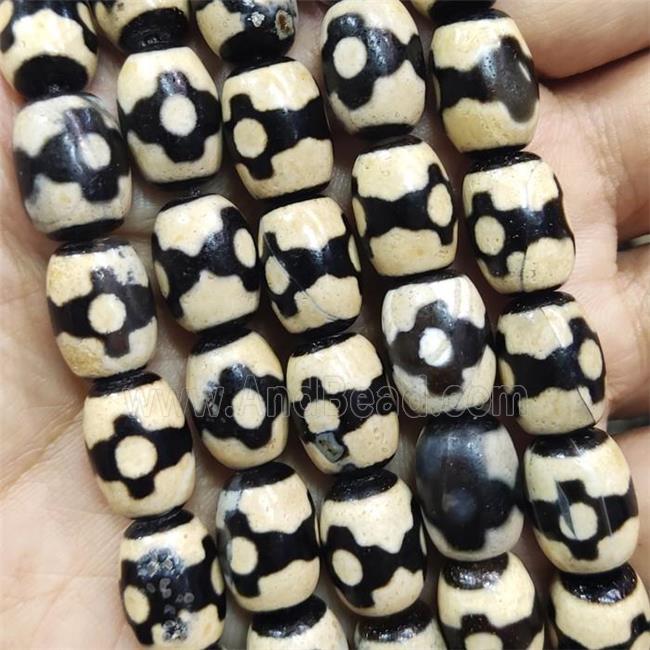 tibetan Dzi Agate barrel beads
