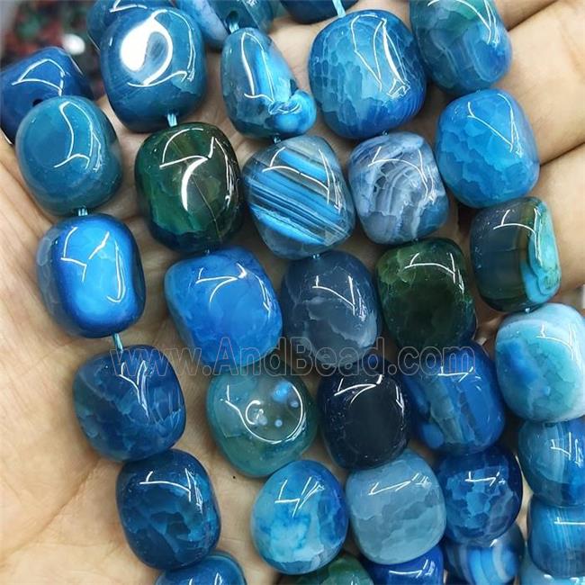 natural Agate Beads, freeform, blue dye