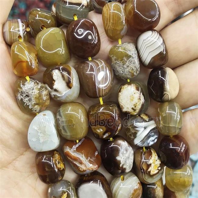natural Agate Beads, freeform, coffee dye