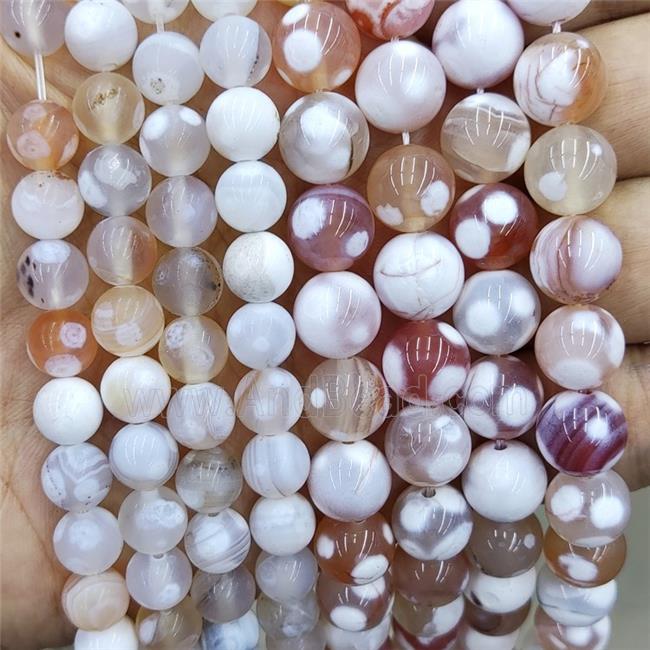 Sakura Cherry Agate Beads Smooth Round
