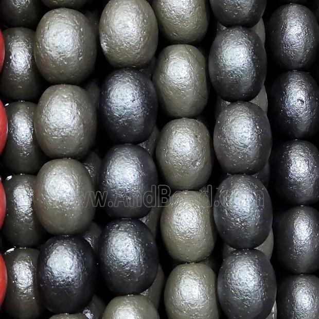 Black Obsidian Beads Matte Barrel