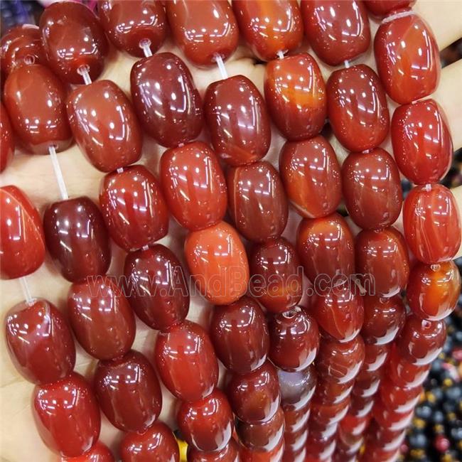 Natural Agate Barrel Beads Red Dye AB-Grade