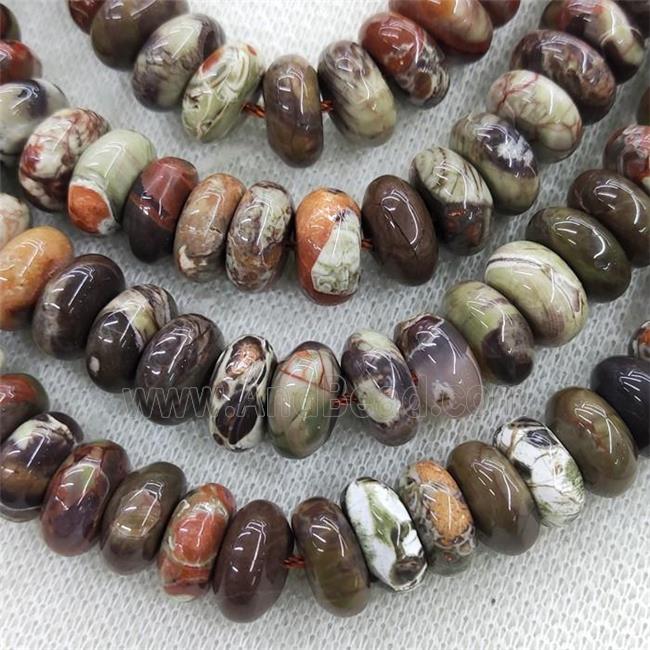 Ocean Jasper Beads Smooth Rondelle Multicolor