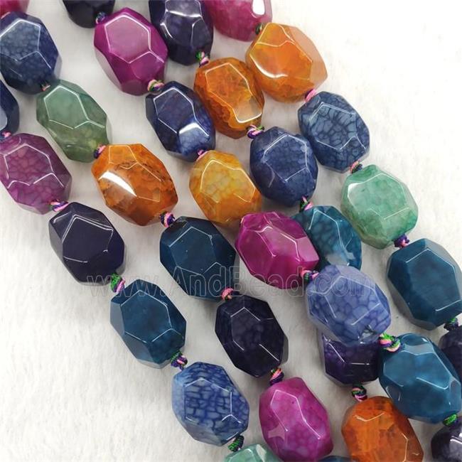 Natural Agate Beads Faceted Dye