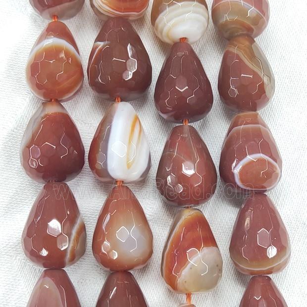 Natural Red Carnelian Teardrop Beads Faceted