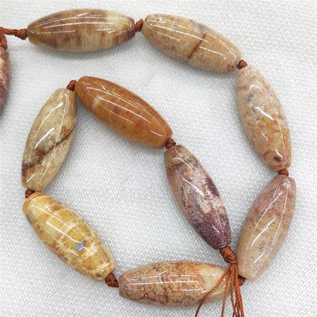 Natural Coral Fossil Rice Beads Orange