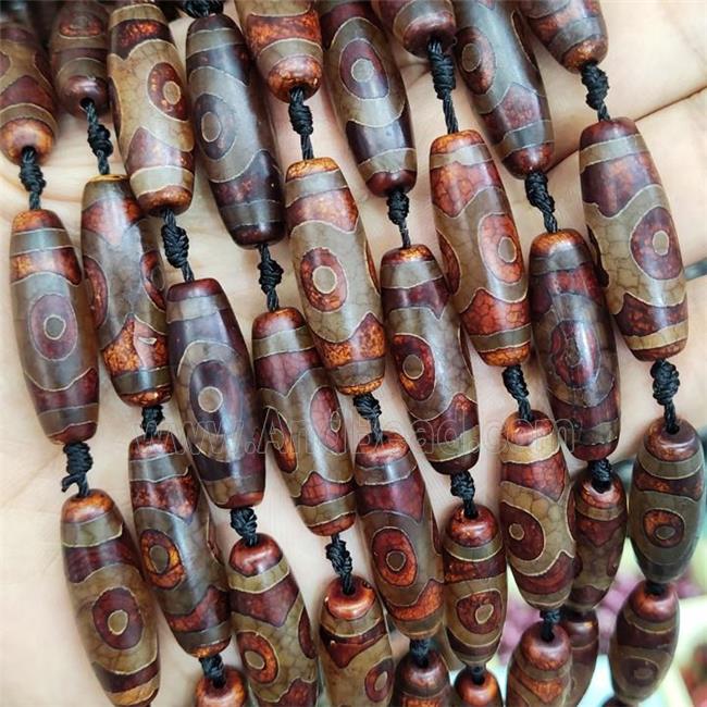 Tibetan Agate Rice Beads Evil Eye Antique Red