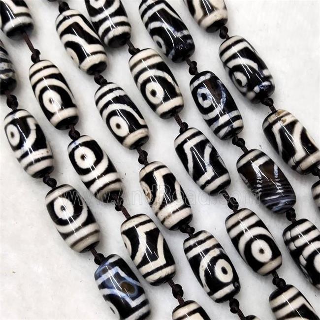 Tibetan DZi Agate Beads Barrel Eye Smooth