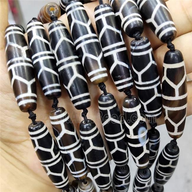 Tibetan DZi Agate Rice Beads Tortoise