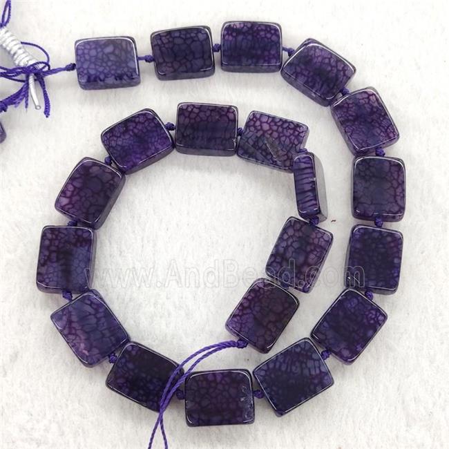 Purple Veins Agate Rectangle Beads