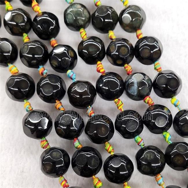 Natural Agate Round Beads Faceted Dye