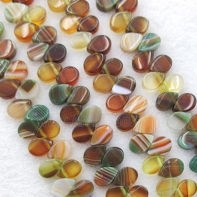 Stripe Agate Teardrop Beads Topdrilled Multicolor