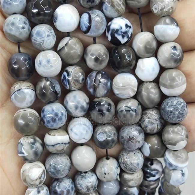 Fire Agate Beads Faceted Round