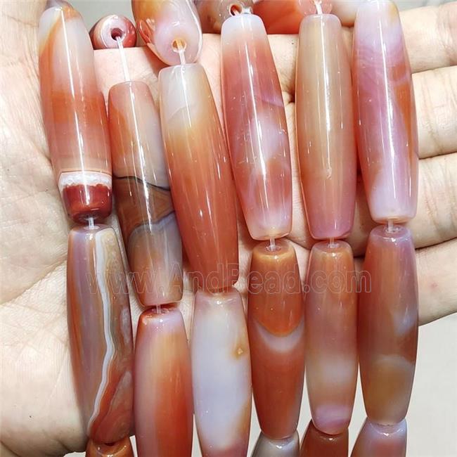 Natural Agate Rice Beads Red