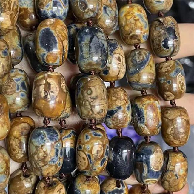 Natural Agate Beads Barrel Fired Coffee Dye