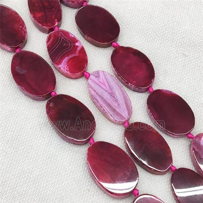 Natural Veins Agate Beads Freeform Slice Flat Red Dye