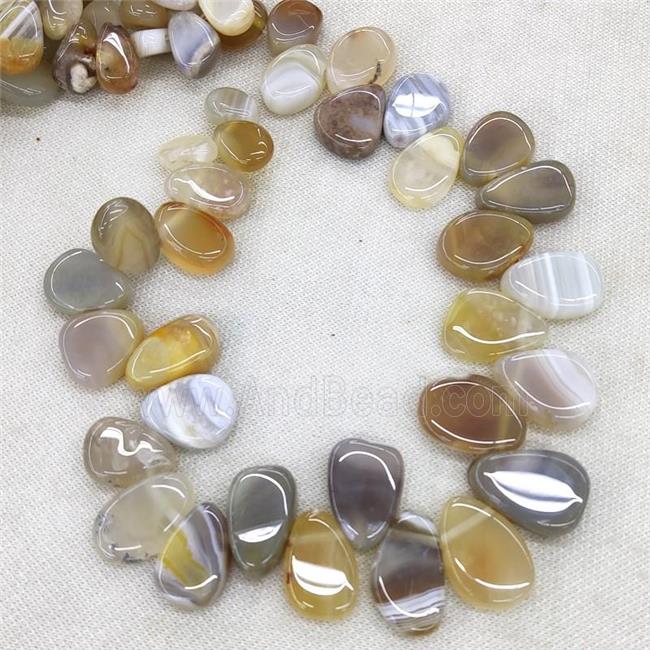 Natural Botswana Agate Beads Teardrop Graduated Topdrilled