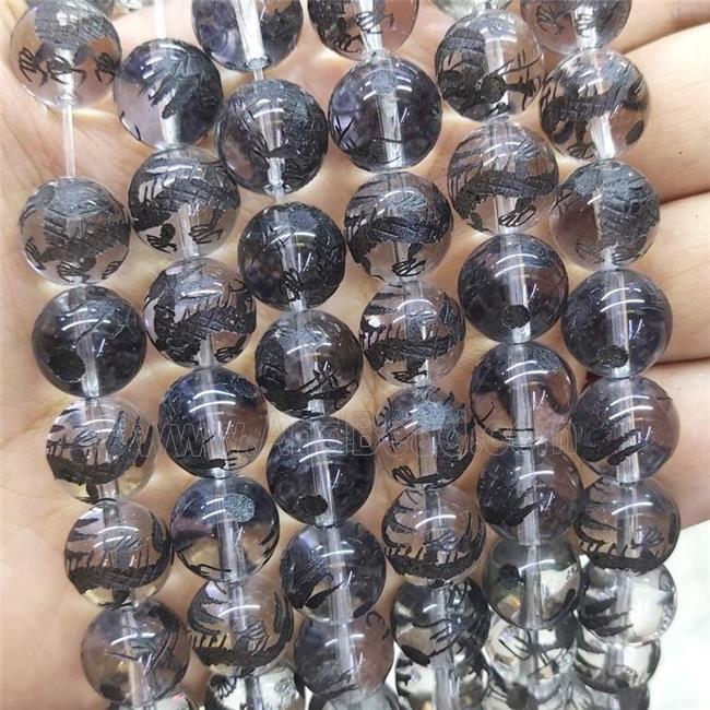 Natural Clear Quartz Beads Round Carved