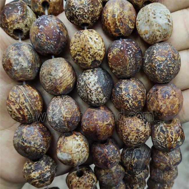Natural Agate Beads Lantern Brown Dye