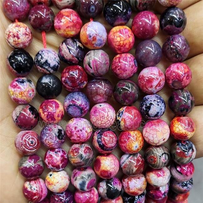 Natural Agate Beads Red Dye Smooth Round Fire