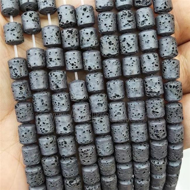 Black Assembled Lava Beads Column