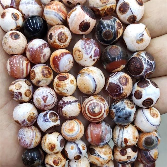 Orange Fire Agate Beads Smooth Round Dye