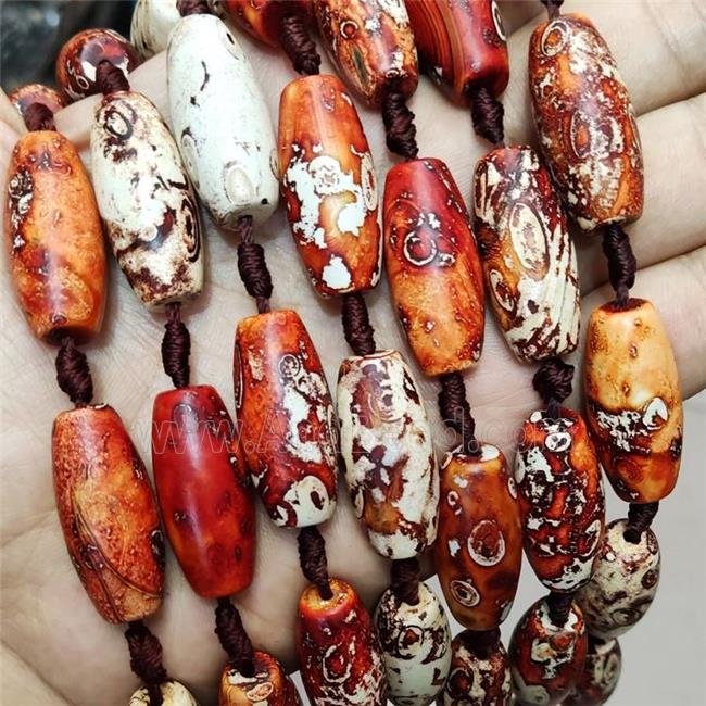 Agate Rice Beads Red Woodskin