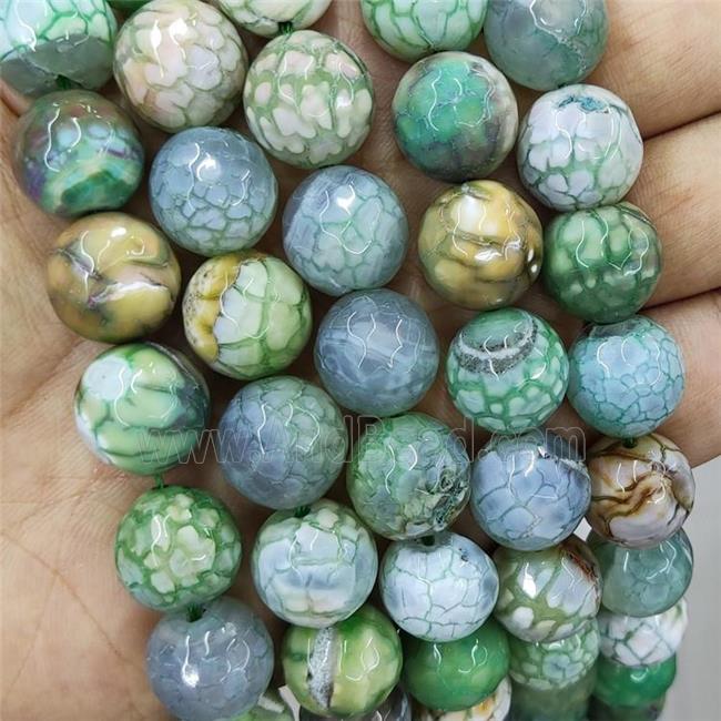 Olive Veins Agate Beads Dye Faceted Round