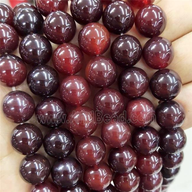 Natural Red Agate Beads Dye Smooth Round