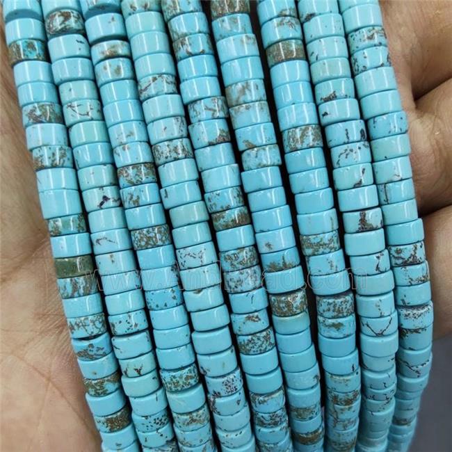 Teal Magnesite Turquoise Heishi Beads