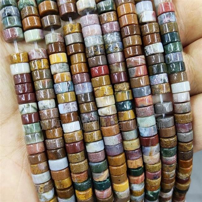 Natural Ocean Agate Heishi Spacer Beads Multicolor