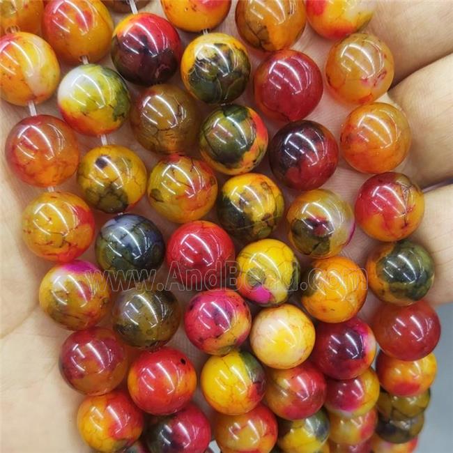 Natural Agate Beads Dye Smooth Round