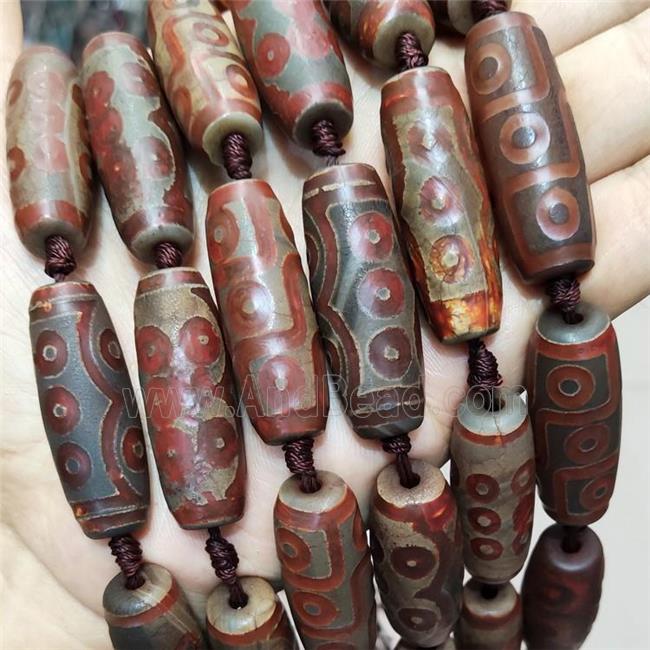 Tibetan Agate Rice Beads Red Evil Eye