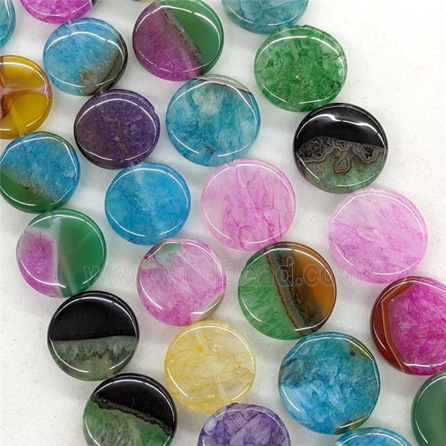 Agate Druzy Coin Beads Mixed Color Dye