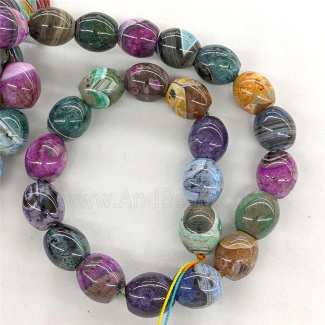 Natural Agate Barrel Beads Mixed Color Dye