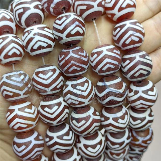 Tibetan Agate Beads Red Round