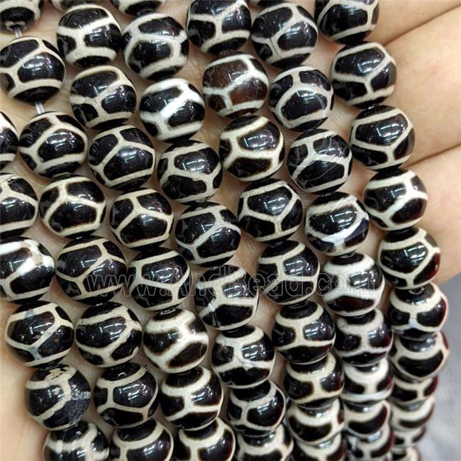 Tibetan Agate Round Beads Smooth Tortoise